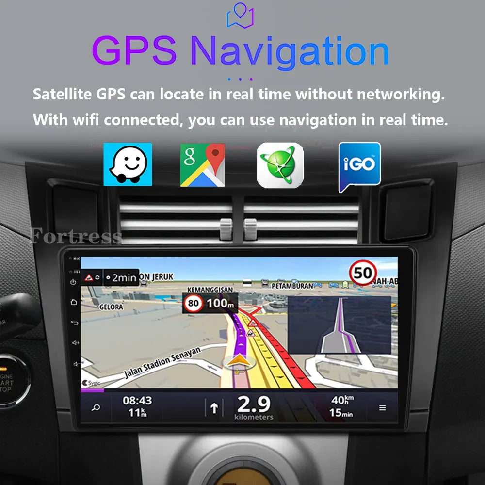Android 16 all in one Car Radio For Toyota Yaris 2005 - 2012 Android Auto Multimedia Playe