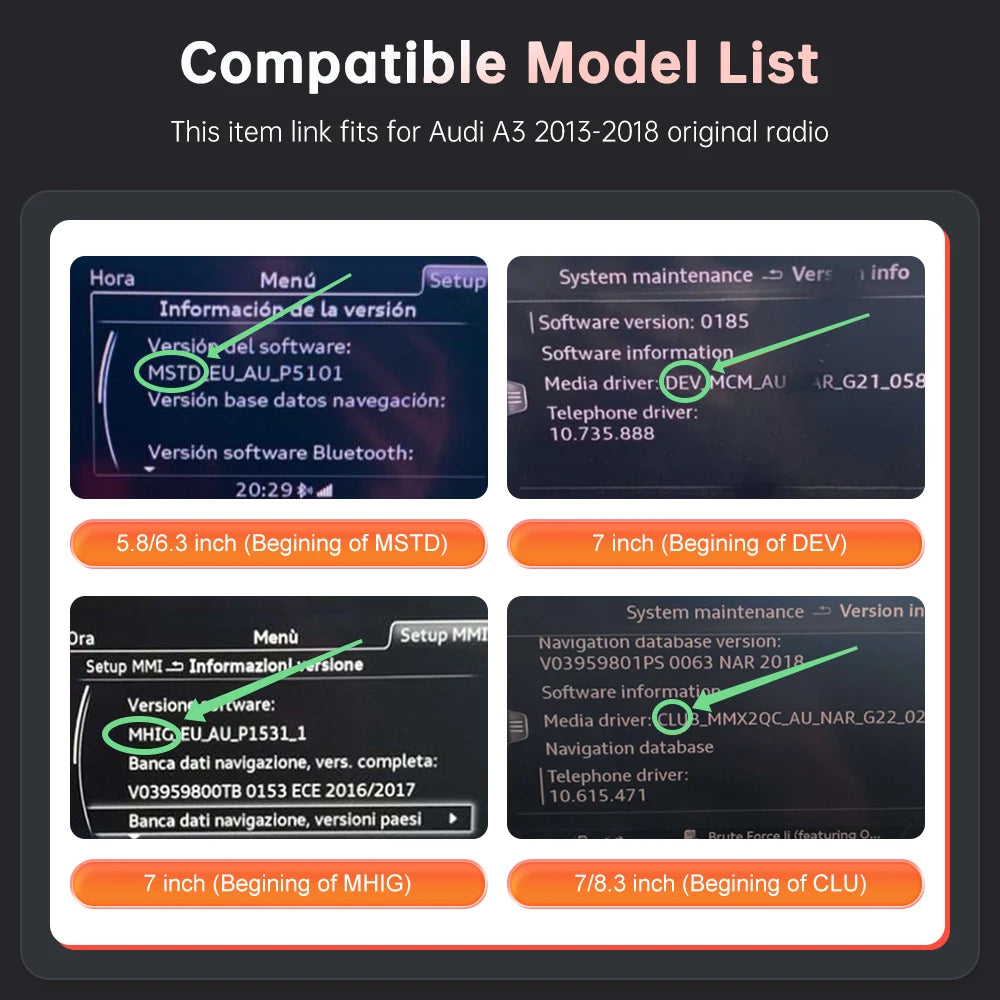 Road Top Wireless CarPlay Android Auto Decoder for Audi A3 2013-2018 with AirPlay Mirror L | AUTOKITSHOP