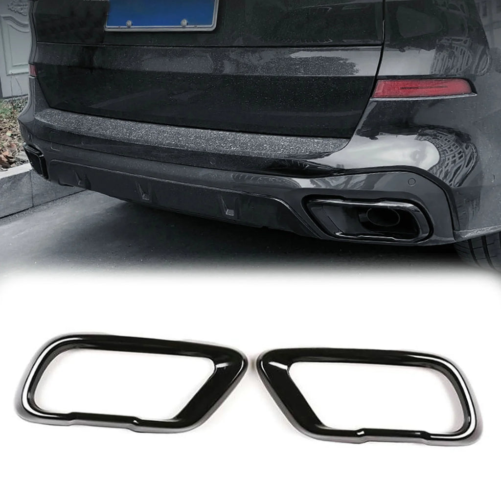 Exhaust Mufflers Tail Pipe Cover For 2019-2023 BMW X5 G05 X6 G06 X7 2019-2023 Black Exhaus