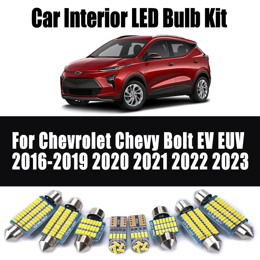 9-Piece LED Interior Light Kit for Chevrolet Chevy Bolt EV EUV 2016- 2020 - Canbus Dome Map Door Trunk Bulbs | AUTOKI...