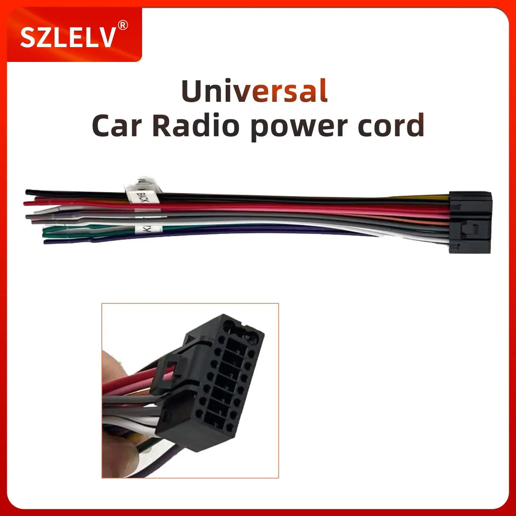 16 Pin ISO Car Radio Power Speaker Wire Harness Adapter Plug for Universal Android Stereo