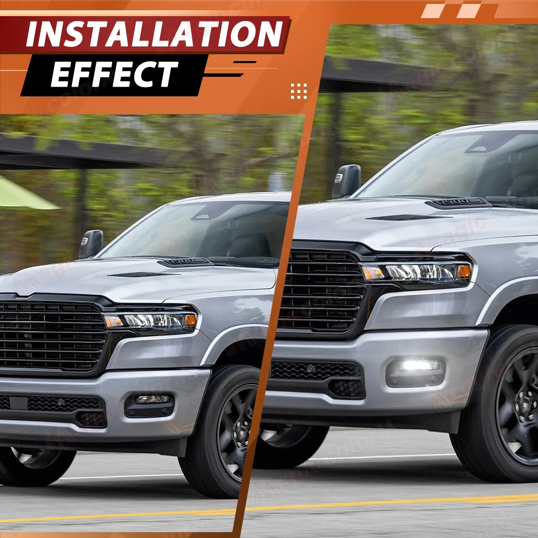 LED Fog Light For Dodge Ram 1500 2500 3500 2019 2020 2021 2022 2023 2024 Withe Yellow Fron | AUTOKITSHOP