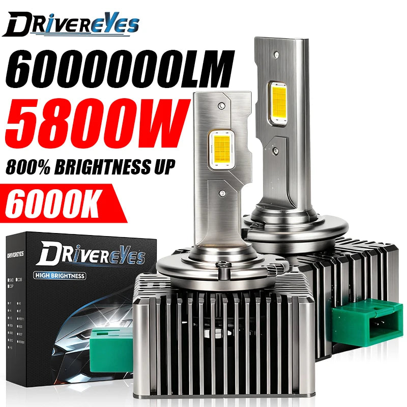 5800W D1S D3S LED Headlights HID D3S D2S D4S D8S Canbus 6000000LM D1R D2R D3R D4 D Series