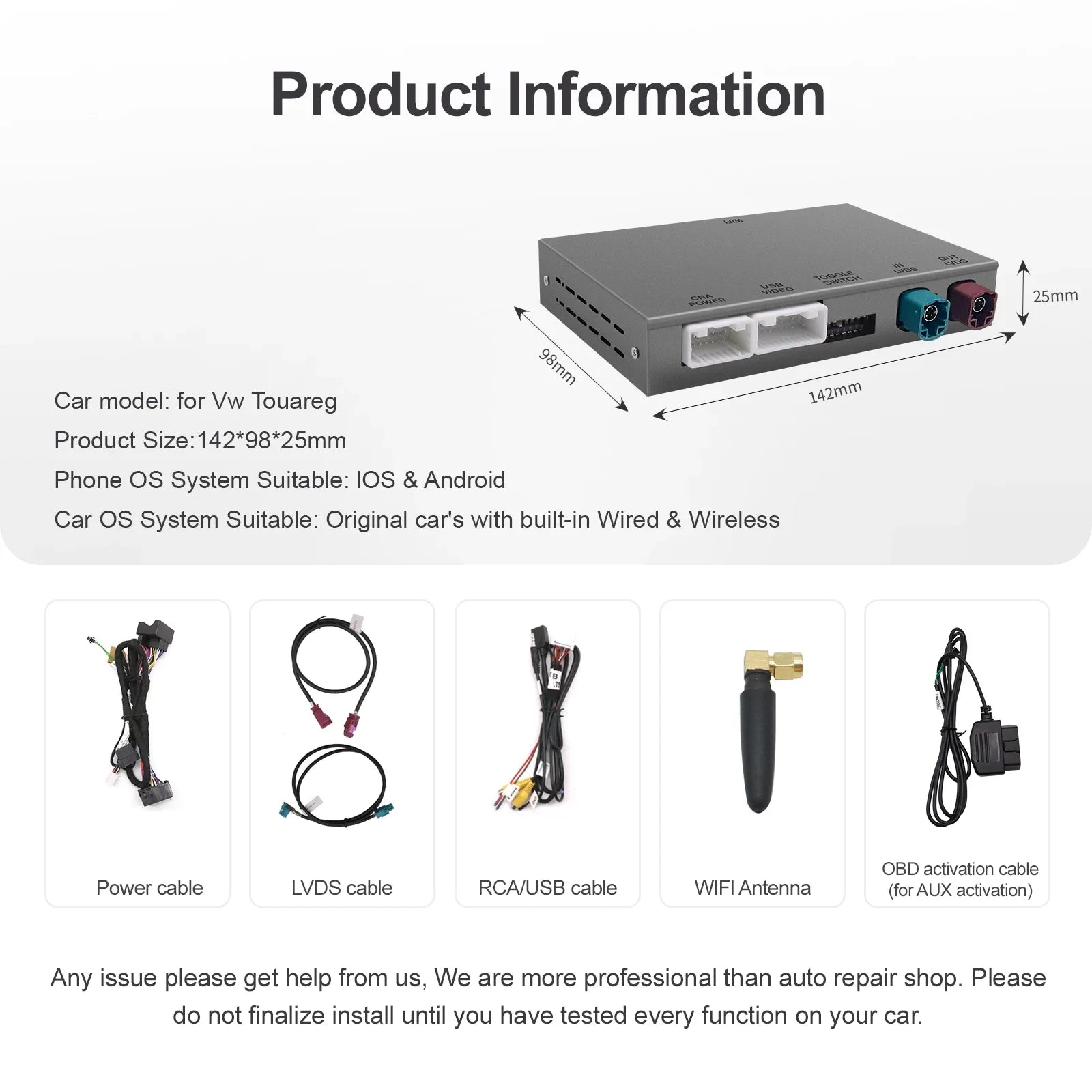 For Volkswagen Touareg With 8-inch Screen RNS850 2010-2018 Carplay Android Auto Mirroring