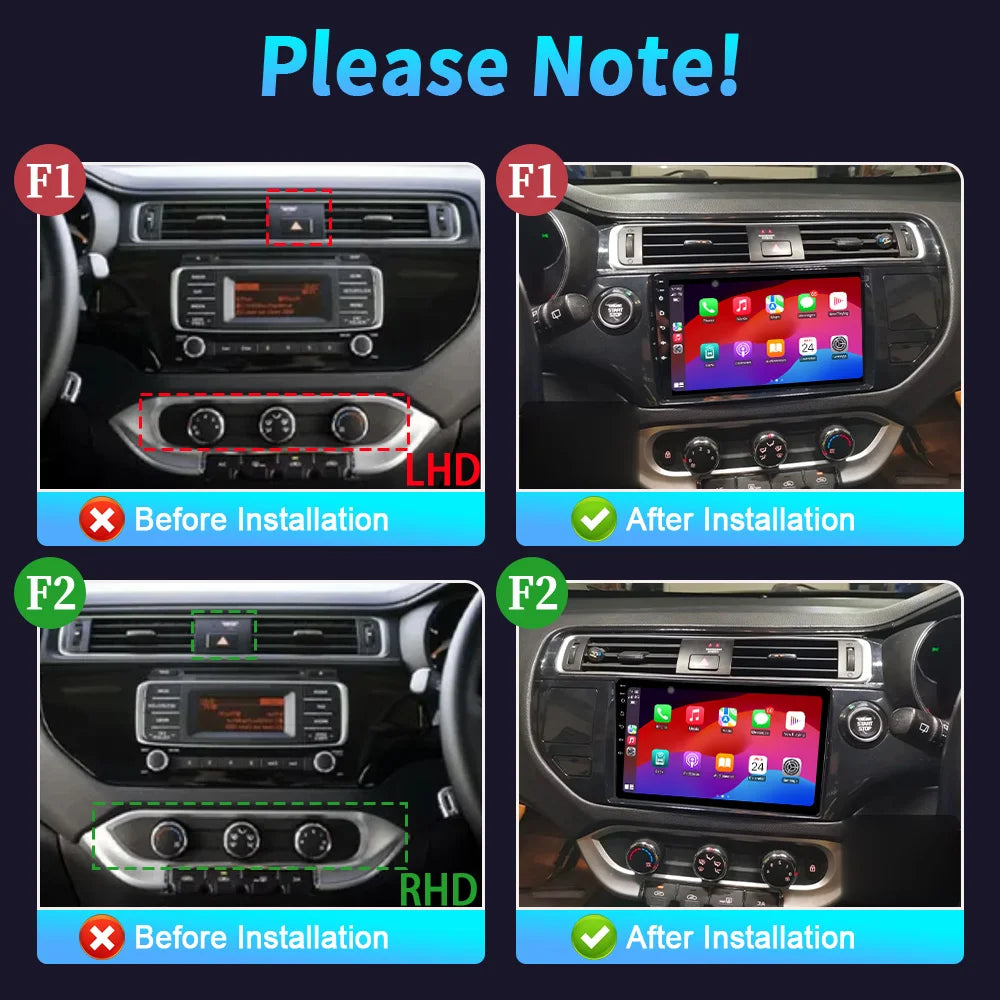 For Kia RIO K3 2015-2017 Android 14 Car Radio Multimedia Player Navigation 4G GPS Wireless