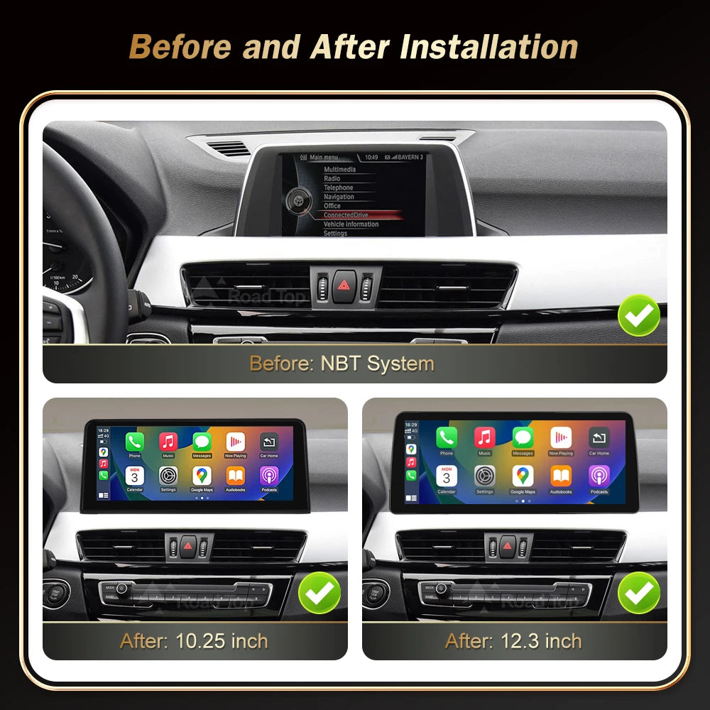 12.3 inch RodaTop Wireless Carplay Multimedia Touch Linux Screen For BMW X1 F48 2015-2017