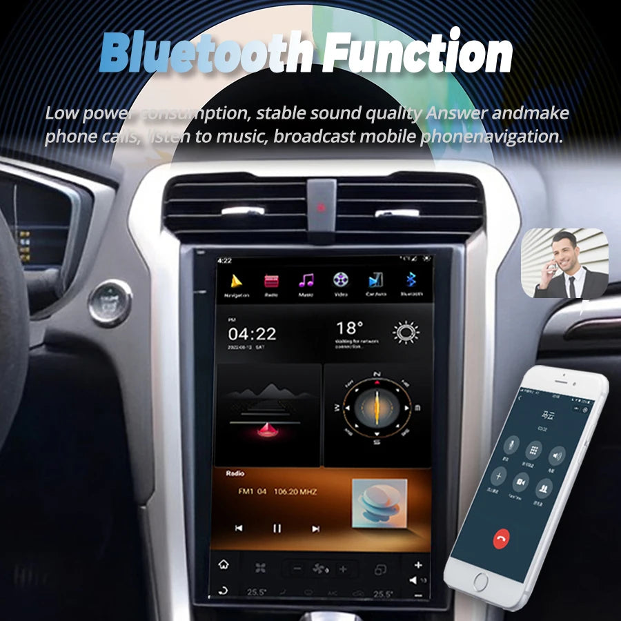 Car Radio For Ford Mondeo MK5 2015 12.1" Tesla Screen Android 11 Multimedia Stereo Video P | AUTOKITSHOP