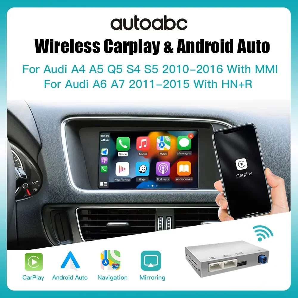AUTOABC Wireless CarPlay Android Auto Interface for Audi A4 B8 A5 Q5 2009-2015, with AirPl | AUTOKITSHOP