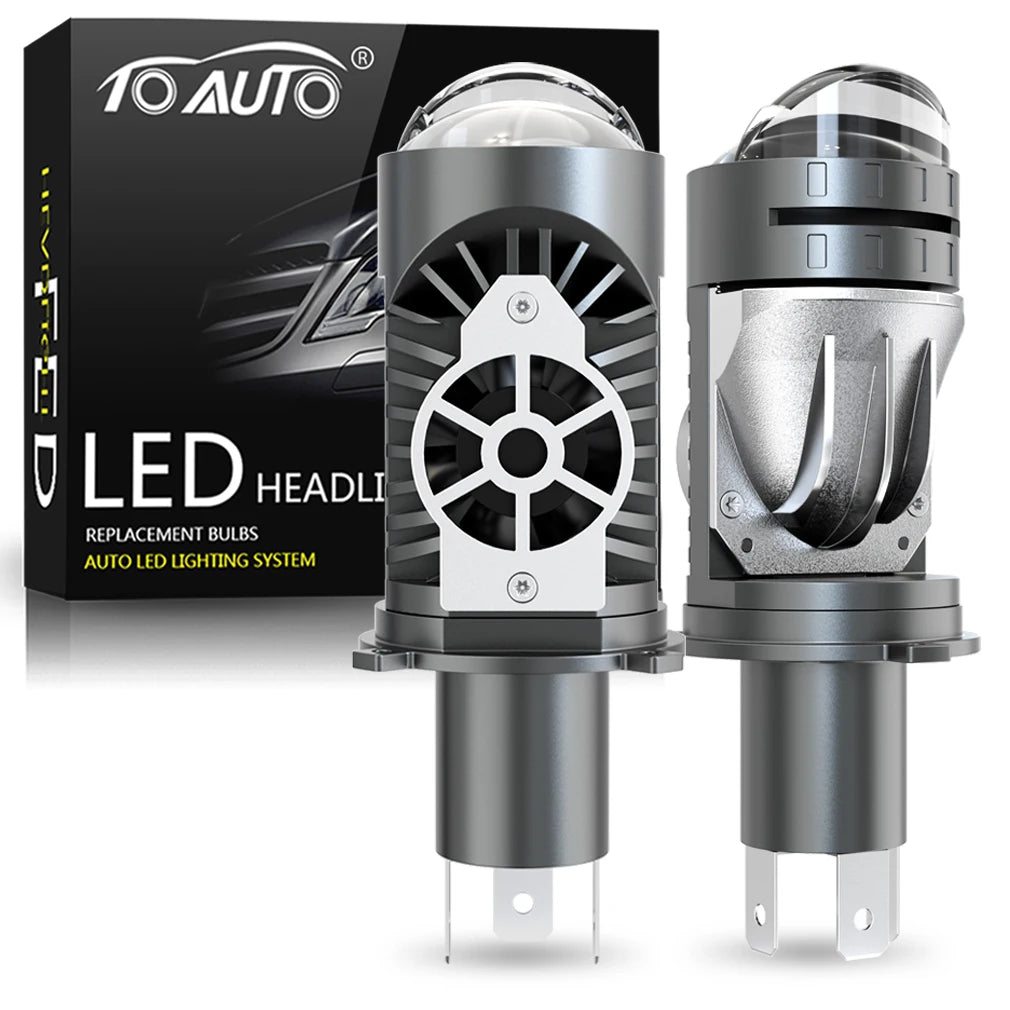 TOAUTO H4 LED Headlight Dualvision Projector Lens Canbus 30000LM 200W LED Light Hi/Low Lig
