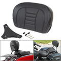 Black Rear Passenger Sissy Bar Motorcycle Backrest Pad With Bracket For Harley Touring Softail S - Automotive LED Light