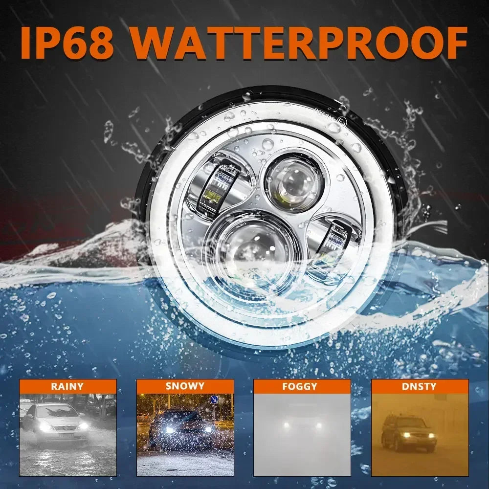 Motorcycle Headlight 7 inch LED For Harley Touring Ultra Classic Electra Street Glide Road