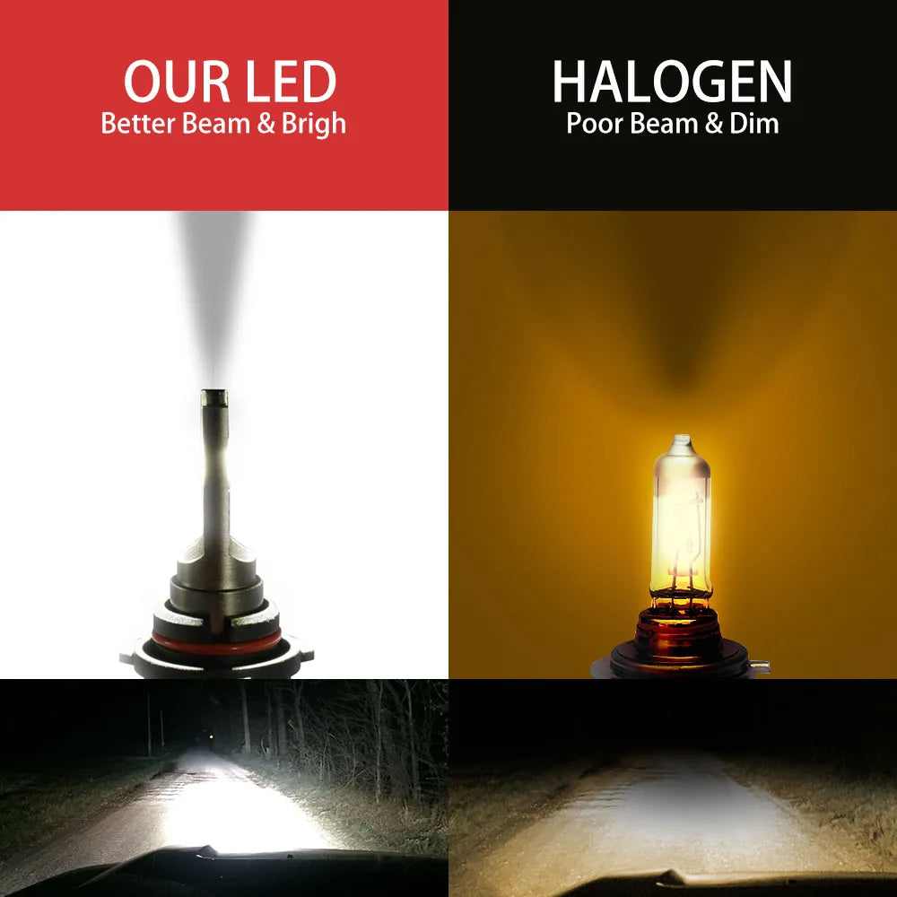 300W H7 H11 LED Car Headlights Bulbs 30000LM 9005 HB3 9006 HB4 9012 Turbo Auto Headlamps 6000K White Fog Lights 12V Front Lamps