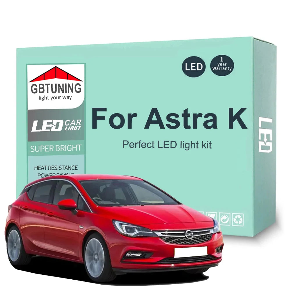 13-Piece LED Interior Light Kit for Vauxhall Opel Astra K OPC GTC Tourer - Canbus Error-Free Bulbs | AUTOKITSHOP
