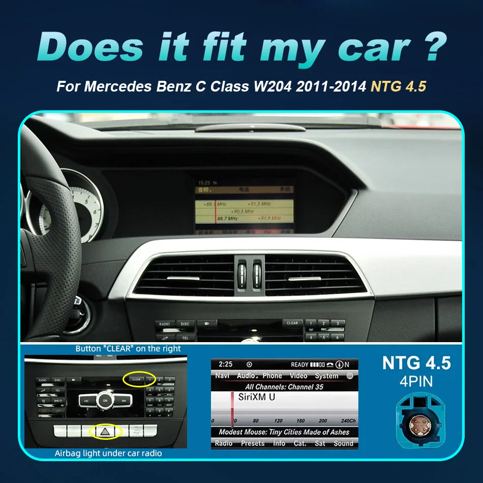 Nunoo Linux Car Multimedia Player Screen For Mercedes Benz C Class W204 2011-2014 Auto Rad