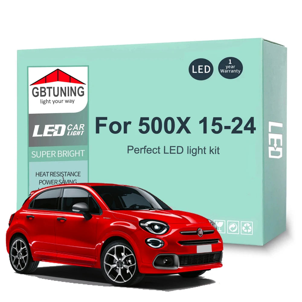10-Piece LED Interior Light Kit for Fiat 500X - Canbus Error-Free Bulbs | AUTOKITSHOP