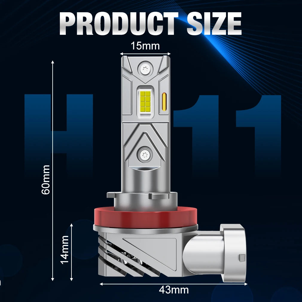 H11 LED Headlight Bulbs 9005 HB3 9006 HB4 Canbus High Low Beam Car Light 30000LM 260W Turb