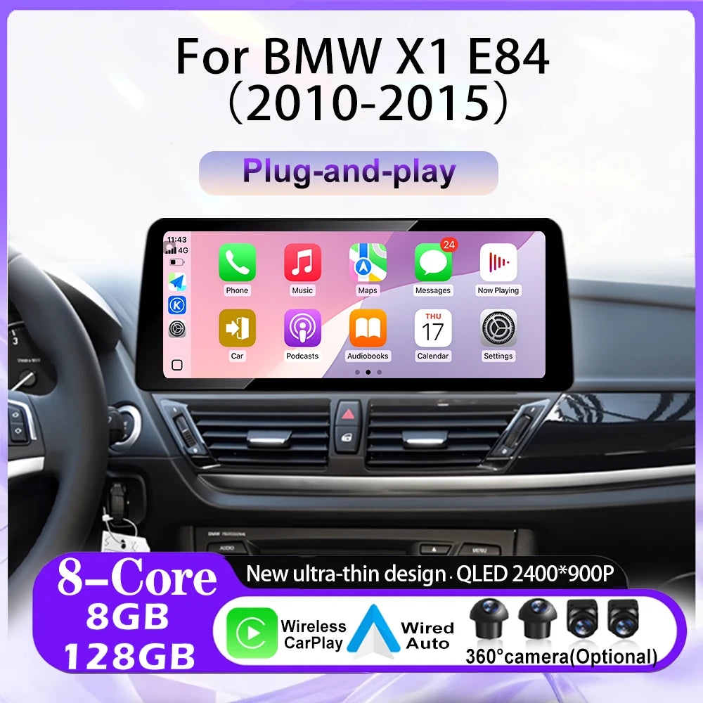 For BMW X1 E84 2010-2015 CIC System Without original screen Android 16 Car Multimedia Radi