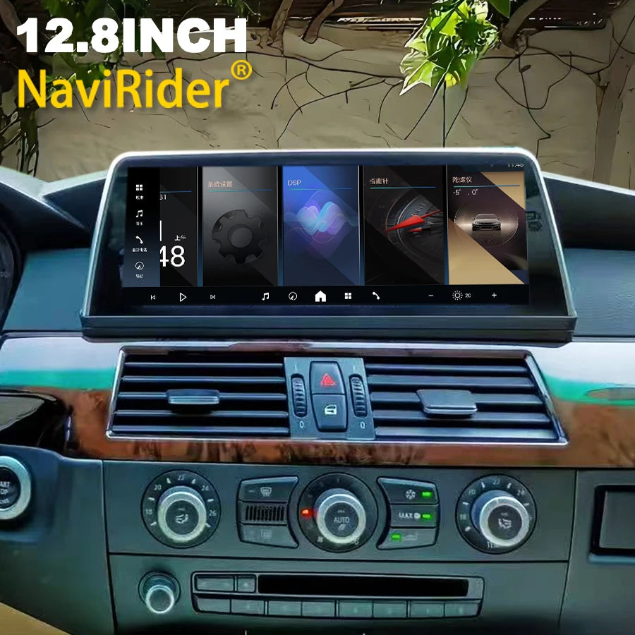 12.8" Android Car Radio Screen For BMW 5 Series E60 E61 E63 E64 2007-2010 Stereo Multimedi