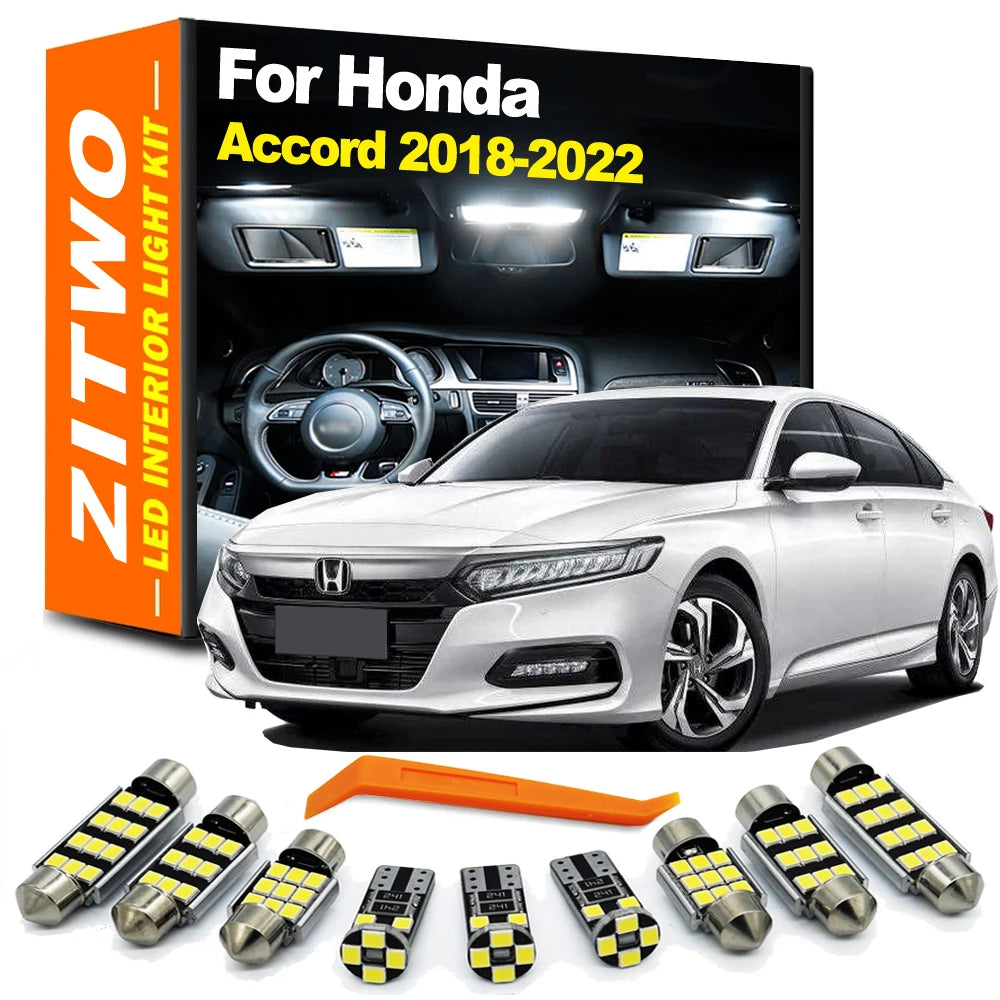 12Pcs Canbus Auto LED Bulb Interior Dome Reading License Plate Light Kit For Hon for Honda Accord MK10 - Canbus LED Car