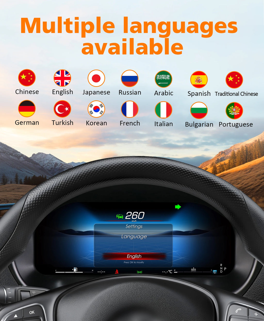 For Mercedes-Benz Vito 2016-2023 Car Digital Instrument Cluster LCD Dashboard panel Virtua