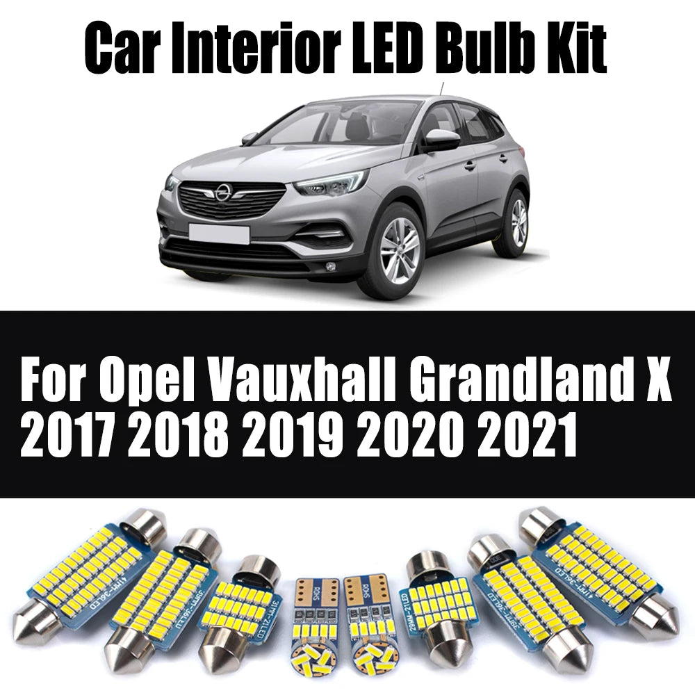 14-Piece LED Interior Light Kit for Opel Vauxhall Grandland X - Canbus Error-Free Bulbs | AUTOKITSHOP