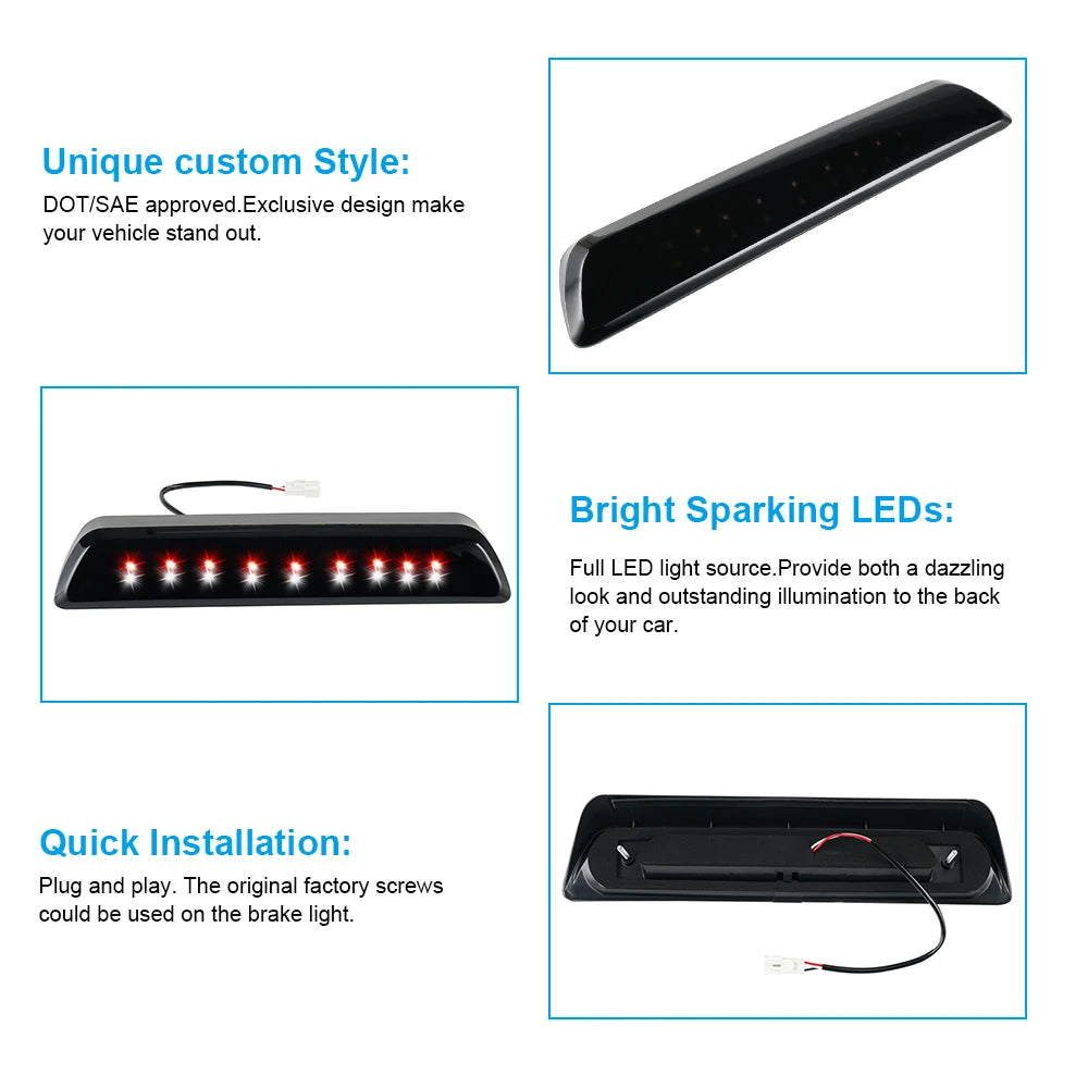 LED RED Car High Mount Brake Light LED 3RD Stop Reverse Lamp Smoked For Toyota Tundra 2007