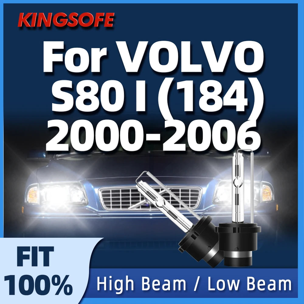 KINGSOFE 6000K HID Bulb Xenon Headlight D2R Lamp Car Headlamp For VOLVO S80 I (184) 2000 2