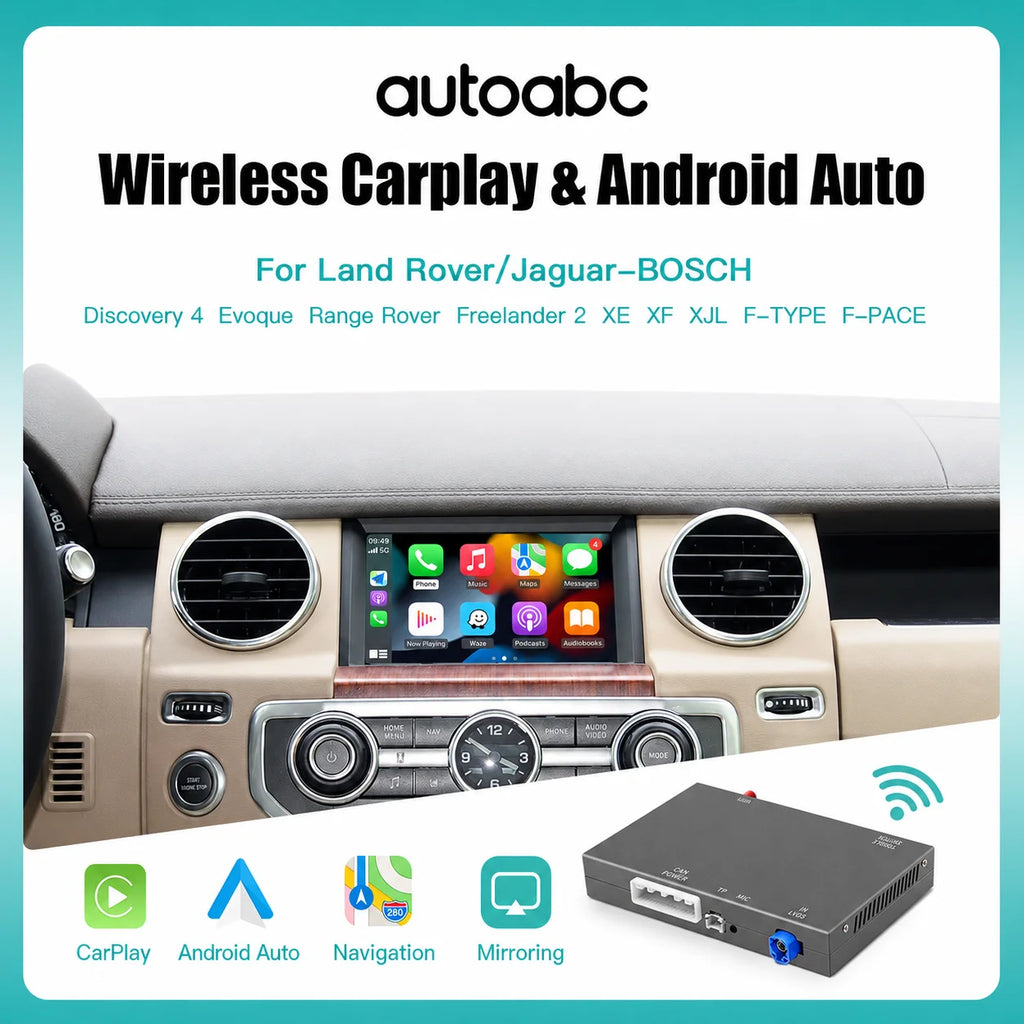 AUTOABC Wireless Carplay Android Auto Fits For Land Rover Jaguar Bosch Discovery 4 Evoque  | AUTOKITSHOP