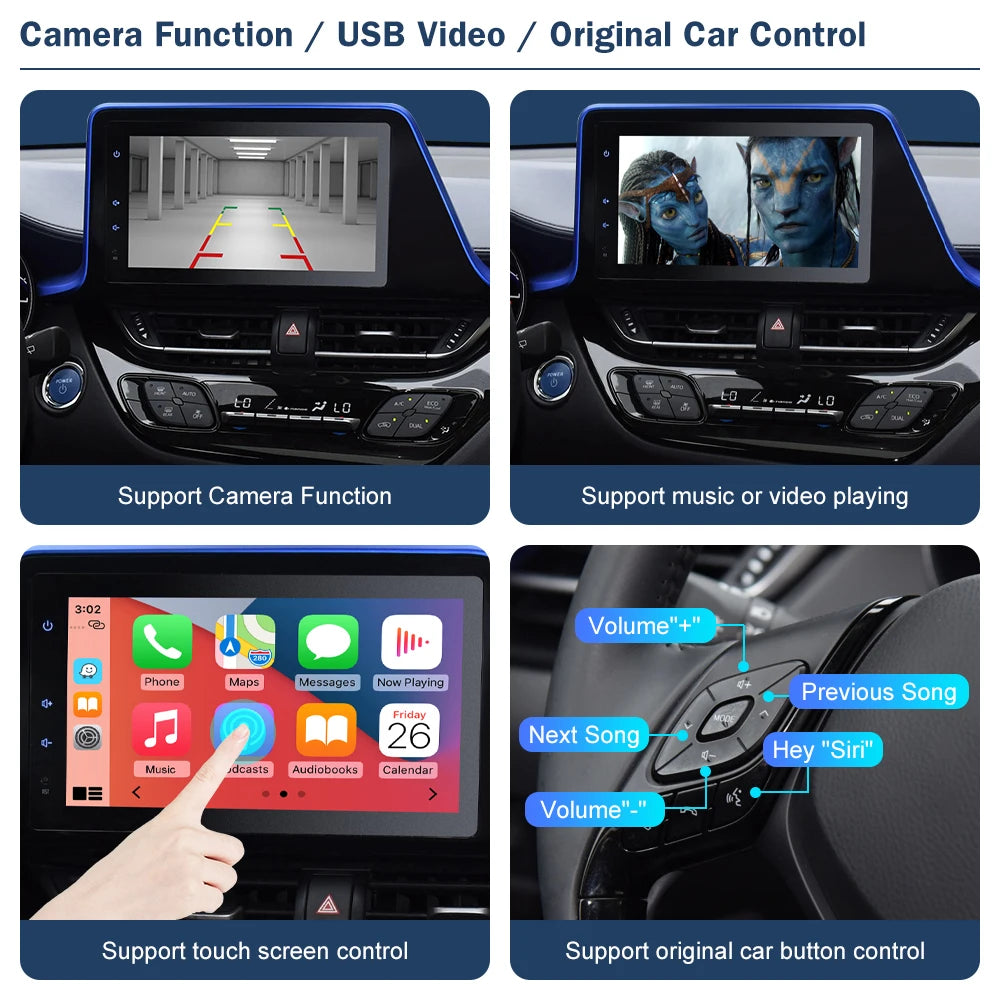 Wireless Carplay Android Auto For TOYOTA Touch2 Entune2.0 Prius C-HR Avalon Prius Sienaba  | AUTOKITSHOP