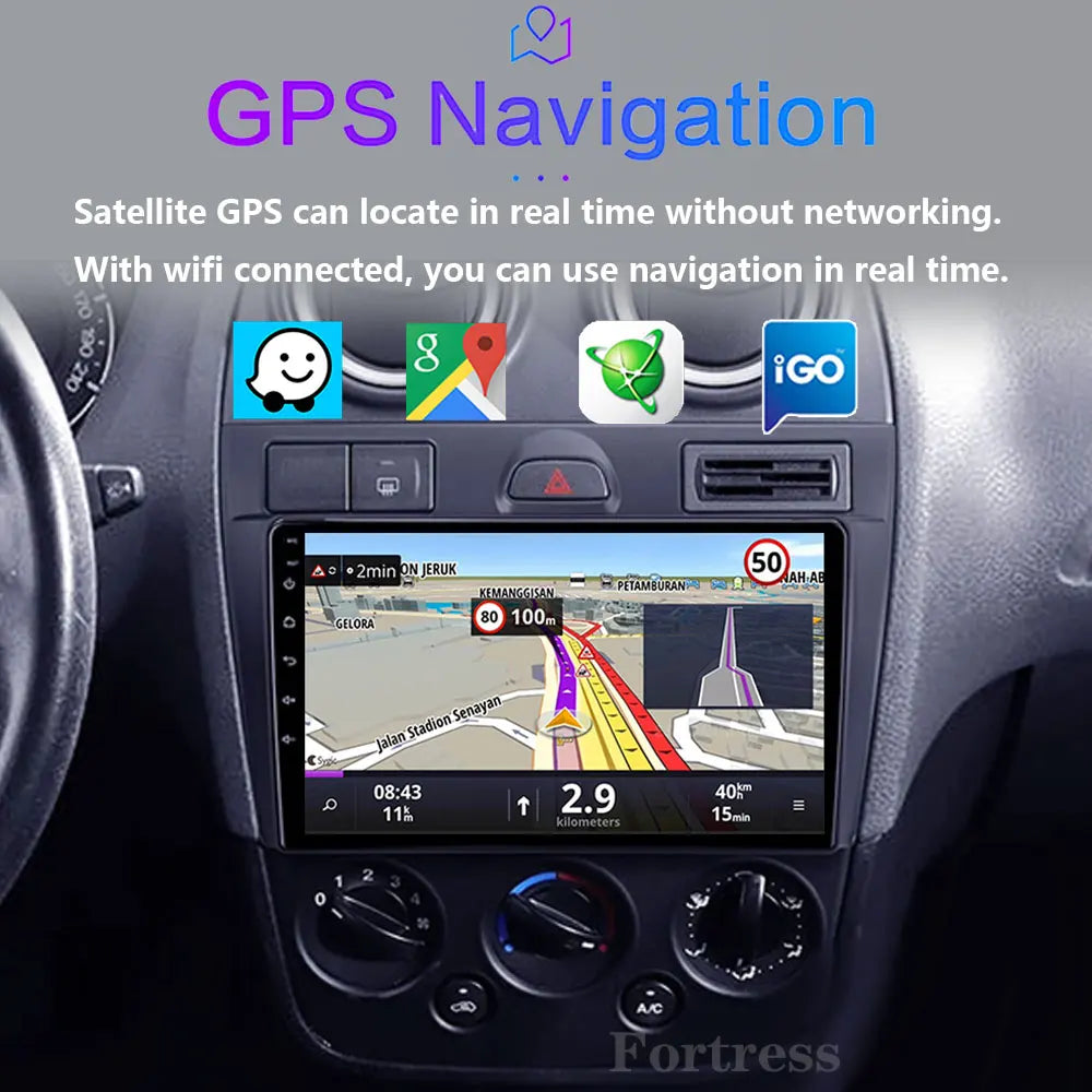 Car Radio Android 16 For Ford Fiesta Mk VI 5 Mk5 2002 - 2008 Multimedia Video Wireless Car