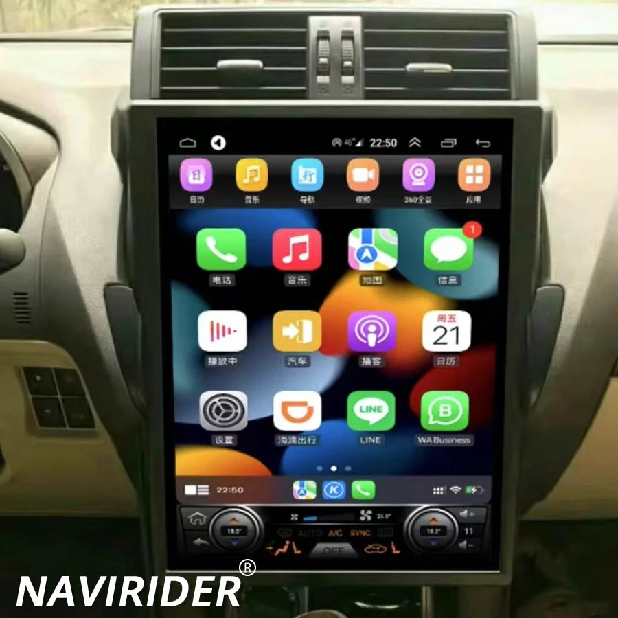 15inch Android 15 Car Radio Carplay Navirider BT Navi For Toyota Land Cruiser Prado 150 20