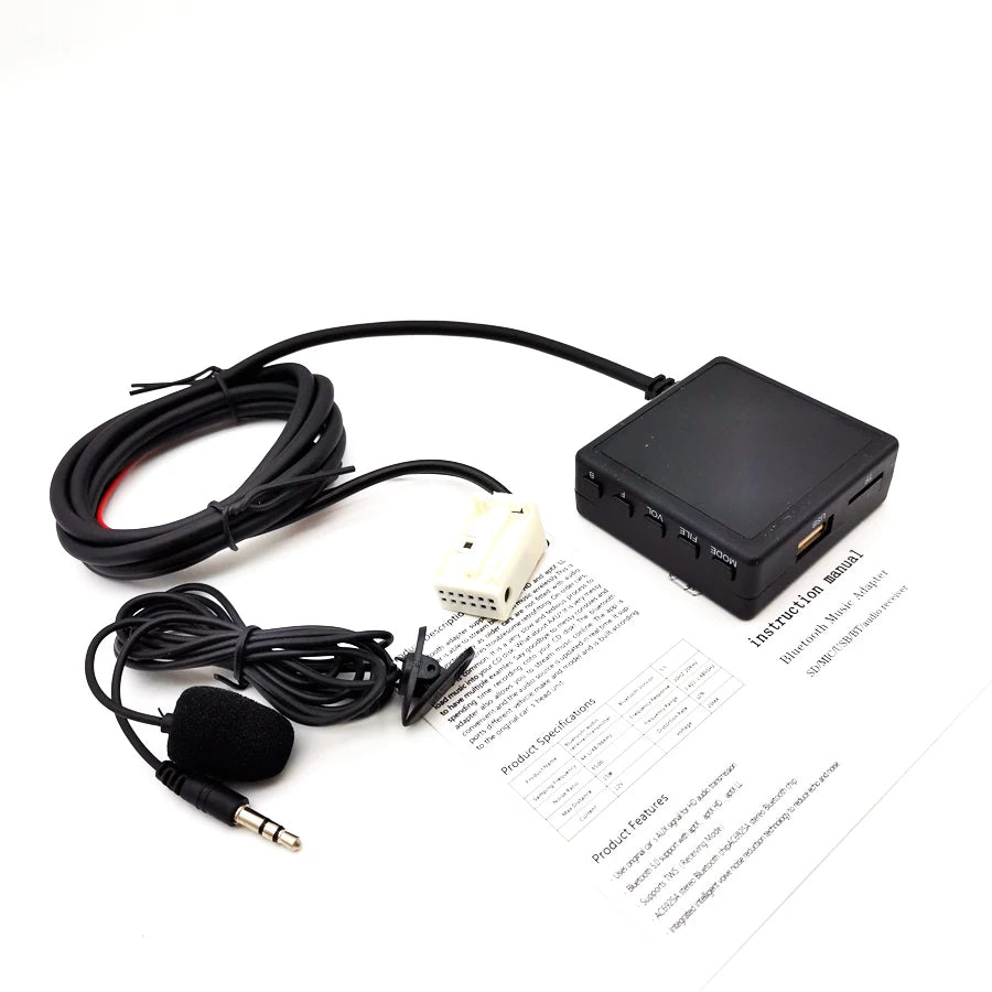 AUX USB Bluetooth Auxiliary Adapter Kit For BMW E60 E63 E64 E66 E81 E82 E70 E90
