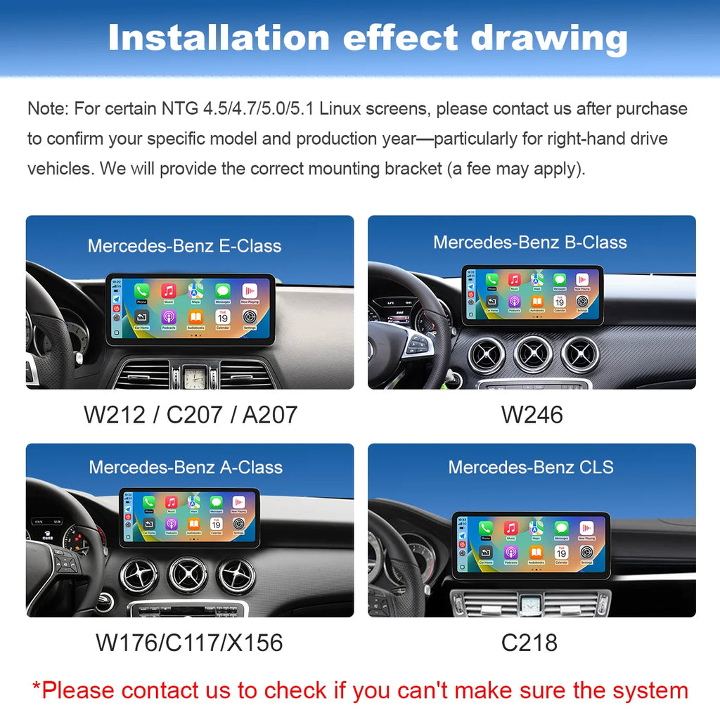 12.3 '2400*900 Wireless CarPlay For Ultra Thin Mercedes Benz GLA CLA GLC GLK W205 W176 C11 | AUTOKITSHOP