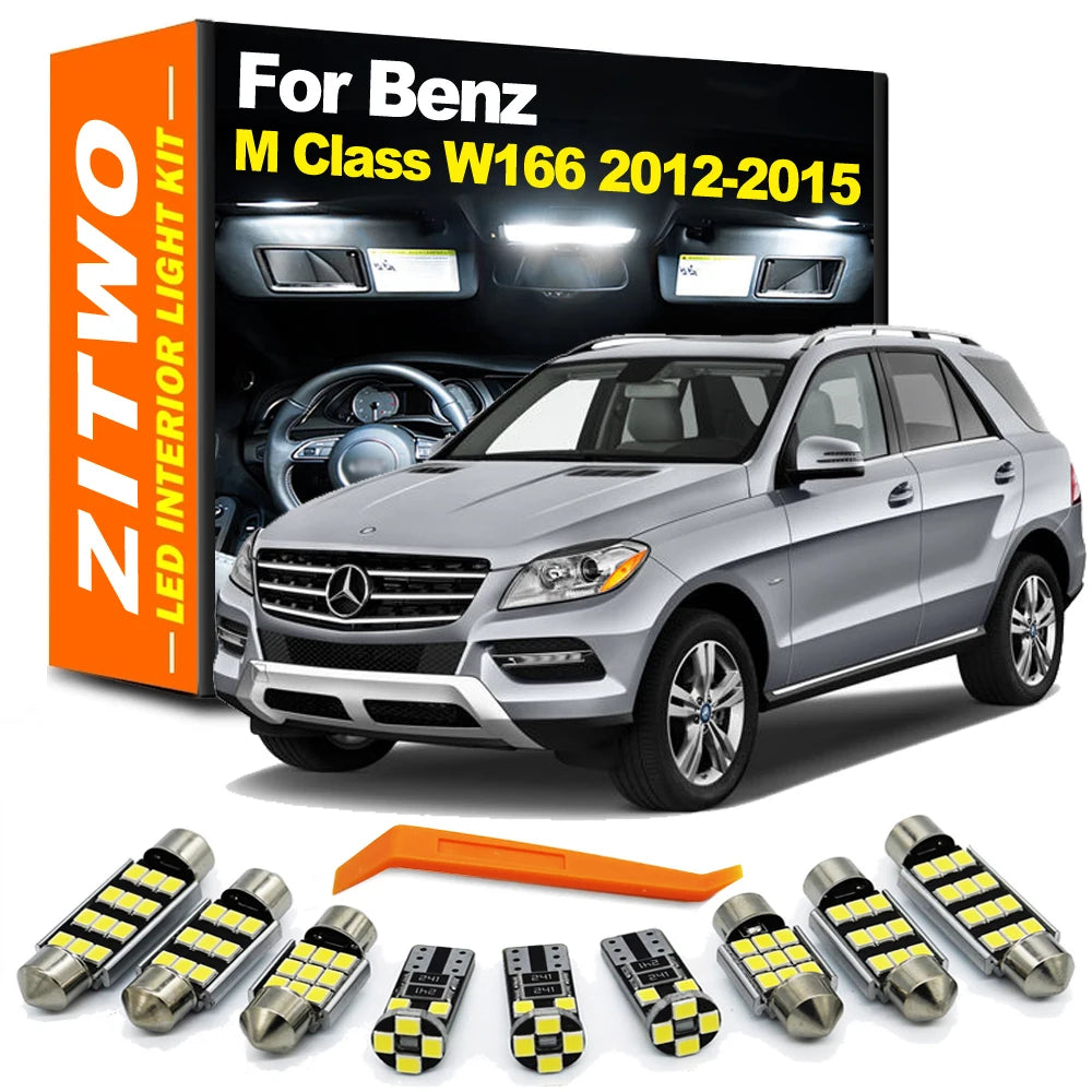 ZITWO 18Pcs LED Interior Light Rear Dome Reading Bulb Kit For Mercedes Benz M Class W166 ML350 ML400 ML500 2012 2013 2014 2015