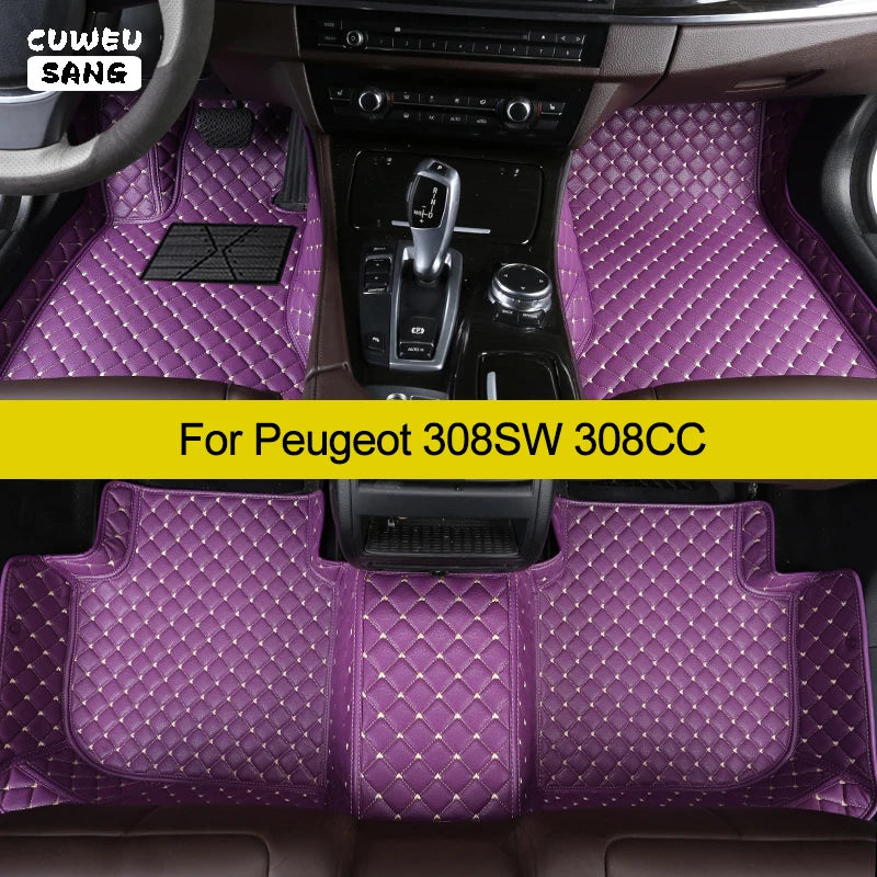 CUWEUSANG Custom Car Floor Mats For Peugeot 308SW 308CC Auto Carpets Foot Coche Accessorie | AUTOKITSHOP