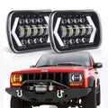 HYNBYZJ 320W 7x6'' 5X7" Waterproof LED Headlight White DRL Amber Turn Signal for Jeep YJ C
