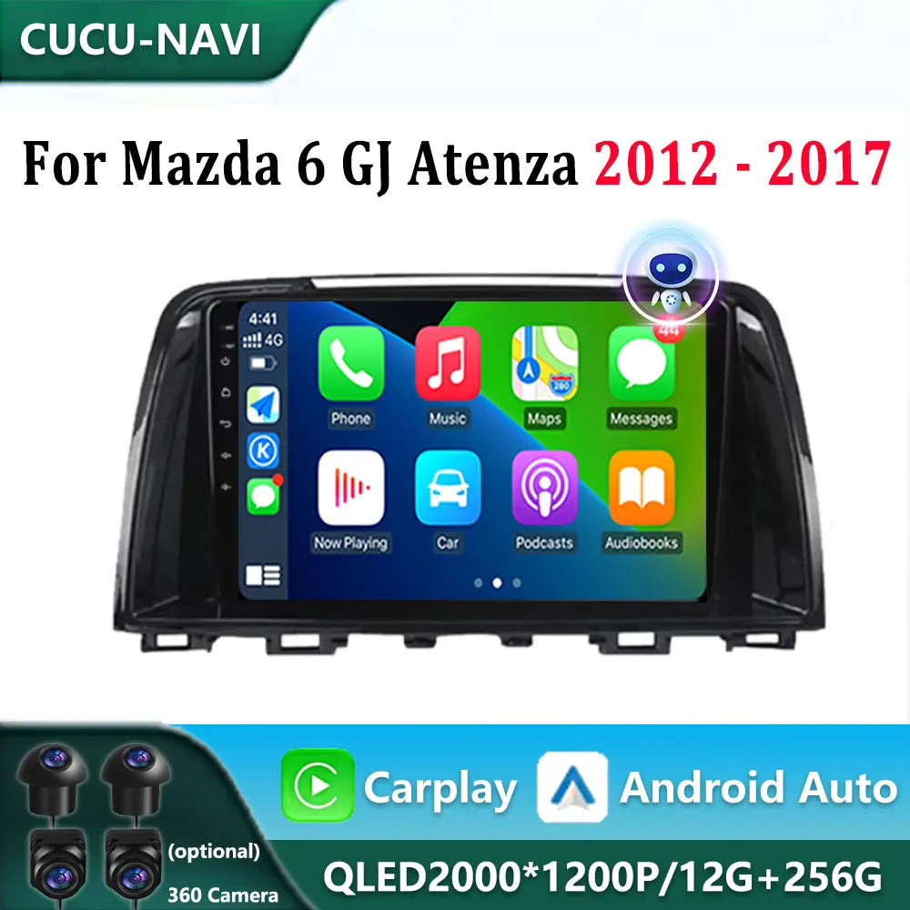 Android 14 For Mazda 6 GJ Atenza 2012 2013 2014 2015 2016 2017 Carplay Auto Car Multimedia | AUTOKITSHOP