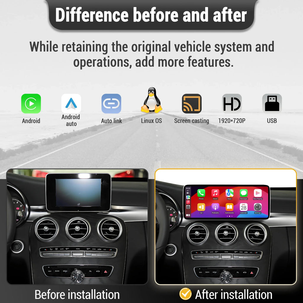 Linux Multimedia Screen GPS For Mercedes Benz C Class W205 2014-2016 20217 2018 Car Radio
