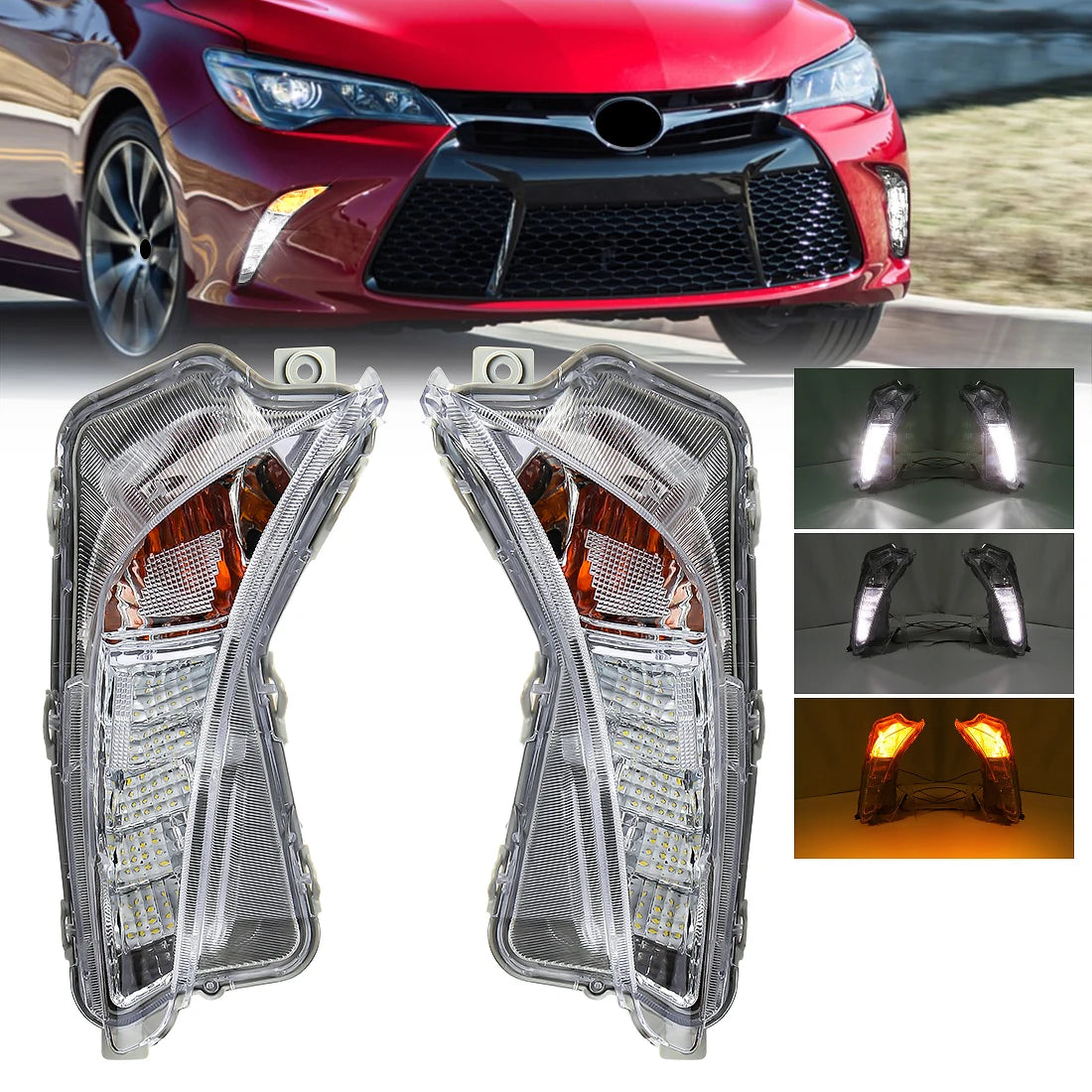 Fog Lights Driving Lamps kits For 2015-2016-2017 Toyota Camry Led DRL Turn Signal 81510060 | AUTOKITSHOP