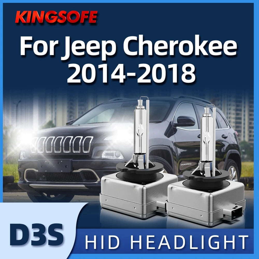 Car Light D3S Xenon HID Headlights 35W 6000K White High Low Beam Bulbs Fit For Jeep Cherok