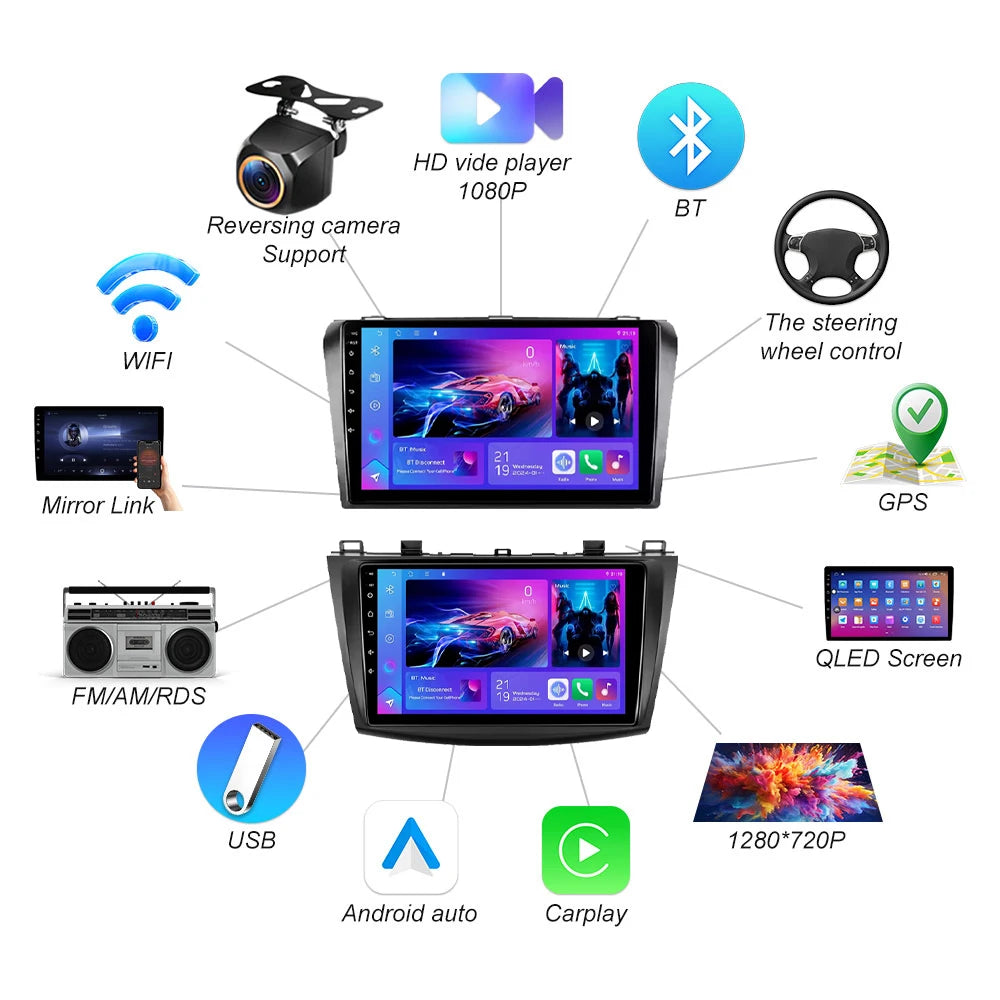 Android 16 For Mazda 3 2004-2009 2010 2011 2012 2013 Car Radio Multimedia Video Player 5g  | AUTOKITSHOP