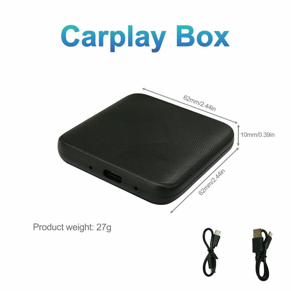 WRWD New 2 in 1 Mini Wireless Carplay Ai Box Plug&Play BT WiFi Wired To Wireless For Apple