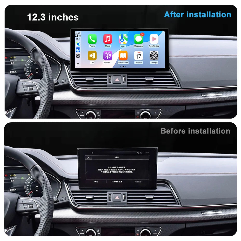 for Audi Q5L 2018 - 2024 Wireless Carplay HD Touch Screen 4G WIFI DSP Stereo GPS Android 1