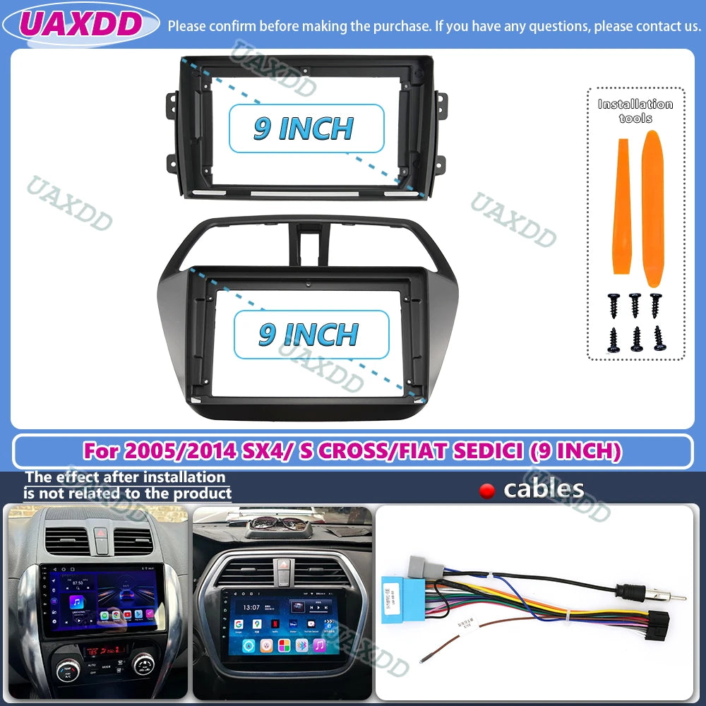 For 2006-2013 Suzuki sx4 s cross Fiat sedici 9inch Car radio android stereo frame panel fa