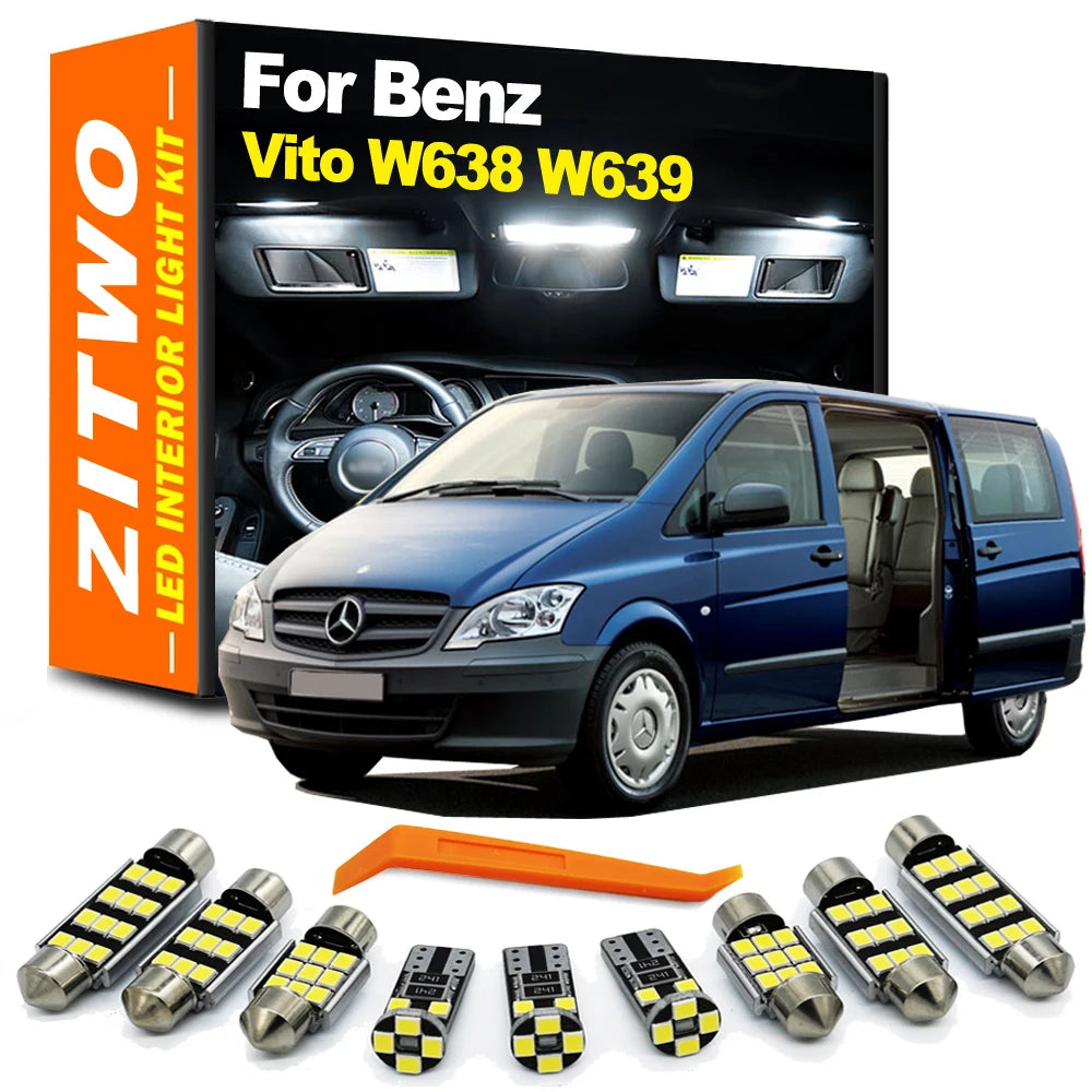 ZITWO Car LED Interior Reading Luggage Light Kit For Mercedes Benz MB Vito W638 W639 1996- 2010 2011 2012 2013 2014 Accessories