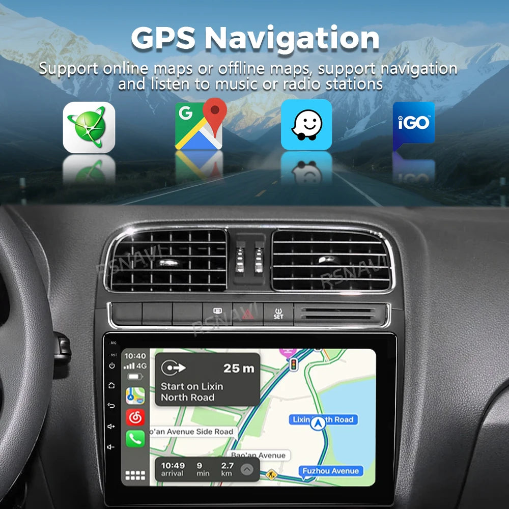 Android 16 2K QLED For Volkswagen VW POLO 5 2008-2017 Android Car Radio Multimedia Video P