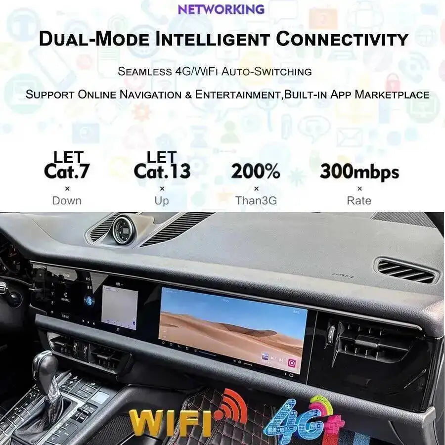 Stereo DSP Navigation Radio For Porsche Macan 2018-2024 Double Interactive Screen Android  | AUTOKITSHOP