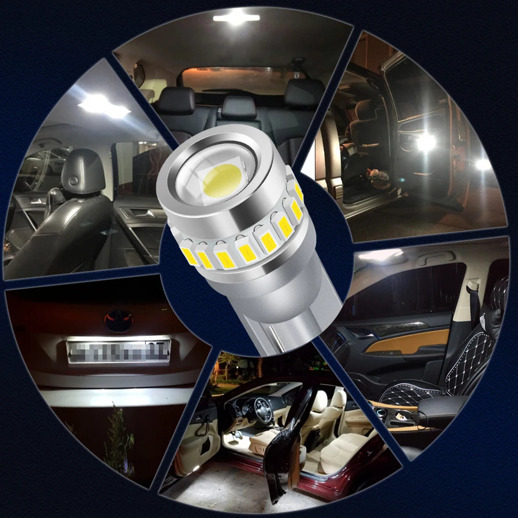 2x W5W T10 LED CANBUS No Error 3030 3014 SMD Led Chips 194 168 Car Interior Side Light Aut