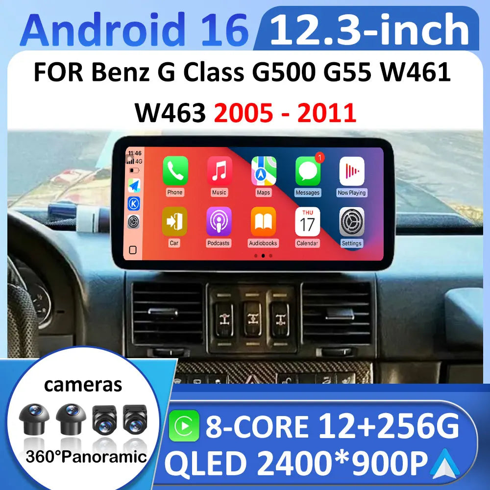 Car Multimedia Video Player 12.3 inch For Benz G Class G500 G55 W461 W463 2005 - 2011 Andr | AUTOKITSHOP