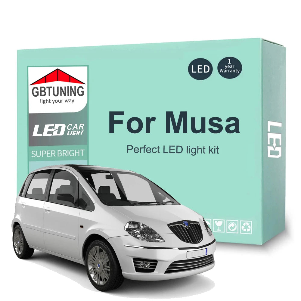 8-Piece LED Interior Light Kit for Lancia Musa - Canbus Error-Free Bulbs | AUTOKITSHOP